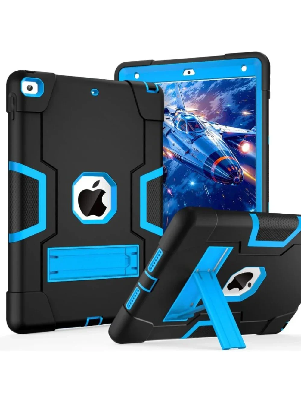 Slim Heavy Duty Shockproof iPad Case 9th/8th/7th Gen, Rugged 3-Layer Cover with